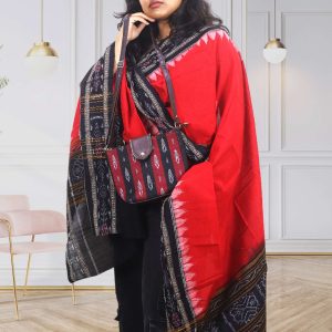 Handcrafted Sling Bag Dholok  – Red & Black