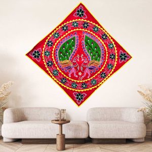 Peacock Floral Patterened Multicolour Chandua