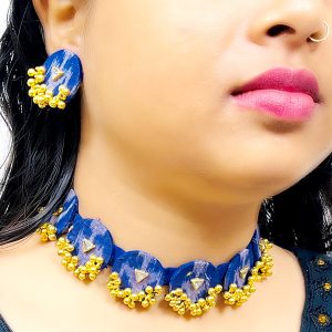 Sambalpuri Fabric Choker Necklace & Earrings Set