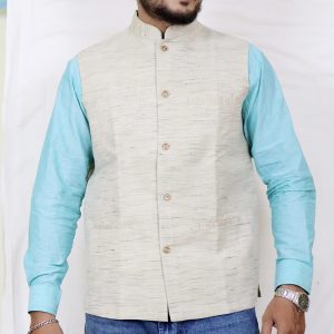 Premium Tussar Silk Nehru Jacket