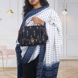 Handloom Sling Bag Dholok  Handbag – Black & White