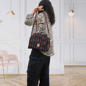 Handcrafted Sling Bag Dholok Shoulder Bag – Black & Orange