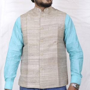Premium Tussar Silk Nehru Jacket