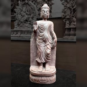 Lord Buddha standing Pink Stone Statue
