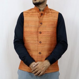 Premium Tussar Silk Nehru Jacket