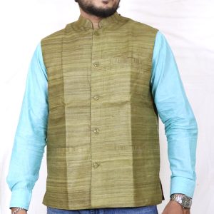 Premium Tussar Silk Nehru Jacket