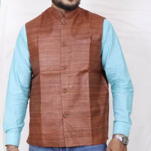 Premium Tussar Silk Nehru Jacket