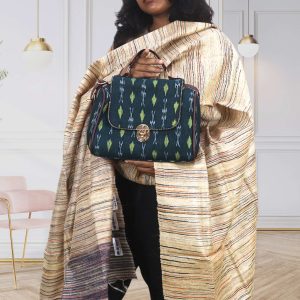 Handloom Handbag – Green & Black