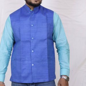 Premium Tussar Silk Nehru Jacket