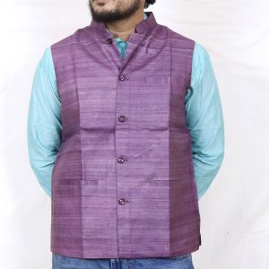 Premium Tussar Silk Handwoven Nehru Jacket