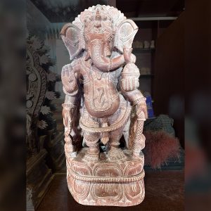 Lord Ganesha Pink Stone Statue