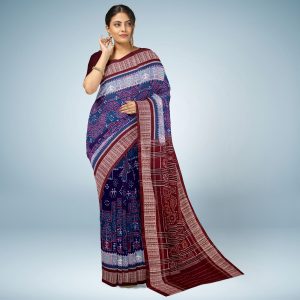 Multicolor Floral Sambalpuri Cotton Saree