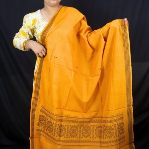 Handloom Nuapatna Cotton Dupatta(Yellow)