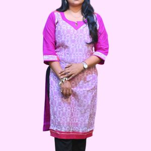 Sambalpuri Designer Readymade Pink White Kurti