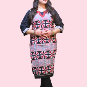 Sambalpuri Designer Readymade Black Grey Kurti