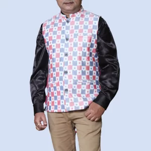 Multi Color Sambalpuri Cotton Nehru Jacket