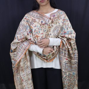 Tribal Design Multi Color Tussar Silk Dupatta