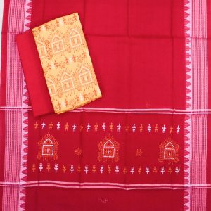 Tribal Design Yellow Red Bomkai Dress Set