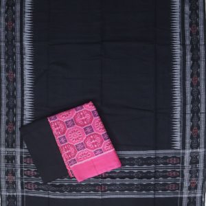 Tribal Design Sambalpuri Cotton Dress Set(Pink & Black )