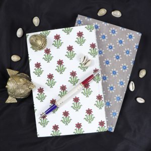 Flower Printed Handloom Diary Combo (Pack of 2)