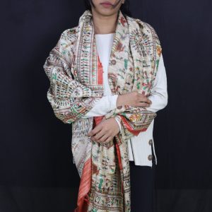Tribal Design Multi Color Tussar Silk Dupatta