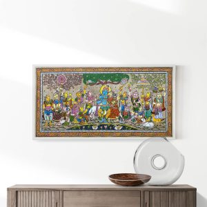 Krishna Rasleela Patta Tussar Painting
