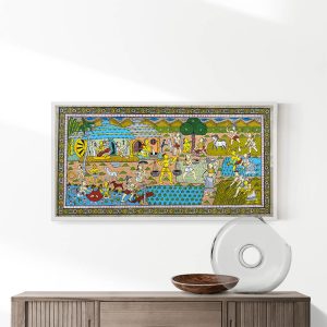 Daily Village Life Patta Tussar Painting