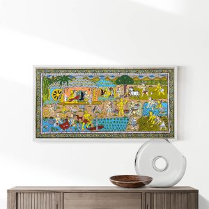 Daily Village Life Patta Tussar Painting