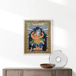 Lord Ganesha Patta Tussar Painting