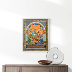 Lord Ganesha Patta Tussar Painting