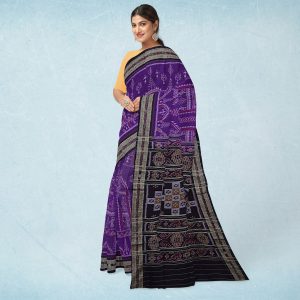 Blue-Violet (Color Wheel) Nuapatna Cotton Saree