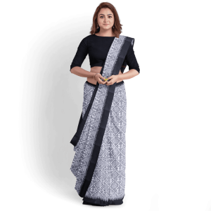 Tribal Design Temple Border Sambalpuri Cotton Saree