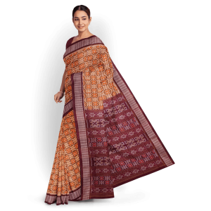 New Floral Design Fish Border Sambalpuri Cotton Saree