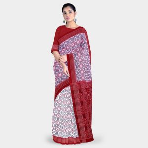 Pink Lavender Sambalpuri Cotton Saree