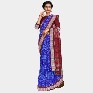 Intricate Lotus Floral Motif Sambalpuri Silk Saree