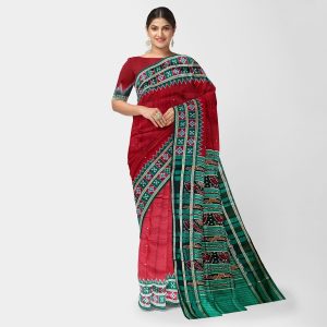 Pasapali Border Dual Color Khandua Silk Saree