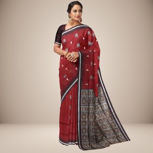 Tribal Motif Bomkai Silk Saree