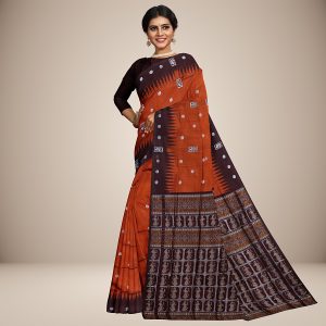 Tribal and Floral Motif Bomkai Silk Saree