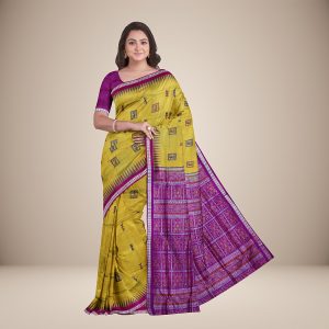 Tribal Motifs Bomkai Silk Saree