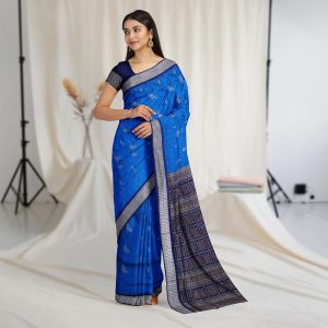 Peacock motifs Bomkai Silk saree
