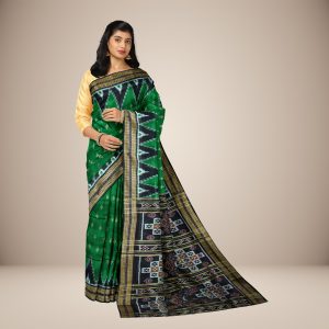 Elaborative Temple Border With Contemporized Pasapalli Motif Khandua Silk Saree