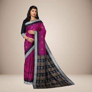 Doll Design With Floral Motif Bomkai Silk Saree