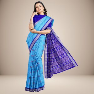 Modern Floral Motifs Bomkai Silk Saree