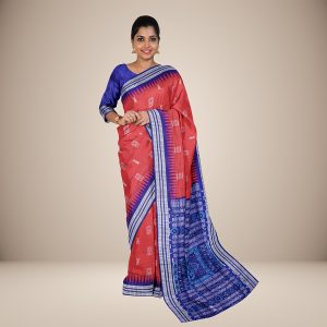 New Tribal Motif Temple and Rudraksha Border Bomkai Silk Saree